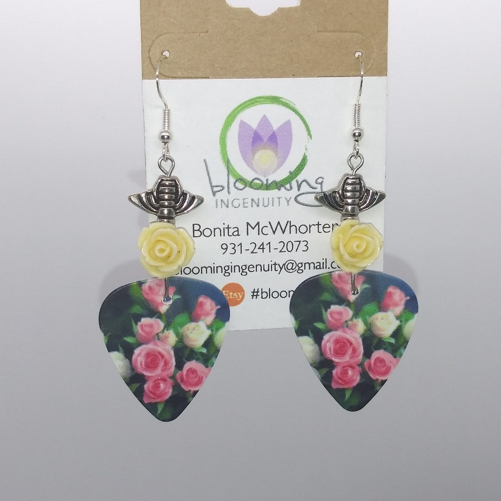 Guitar Pick Dangle Earrings